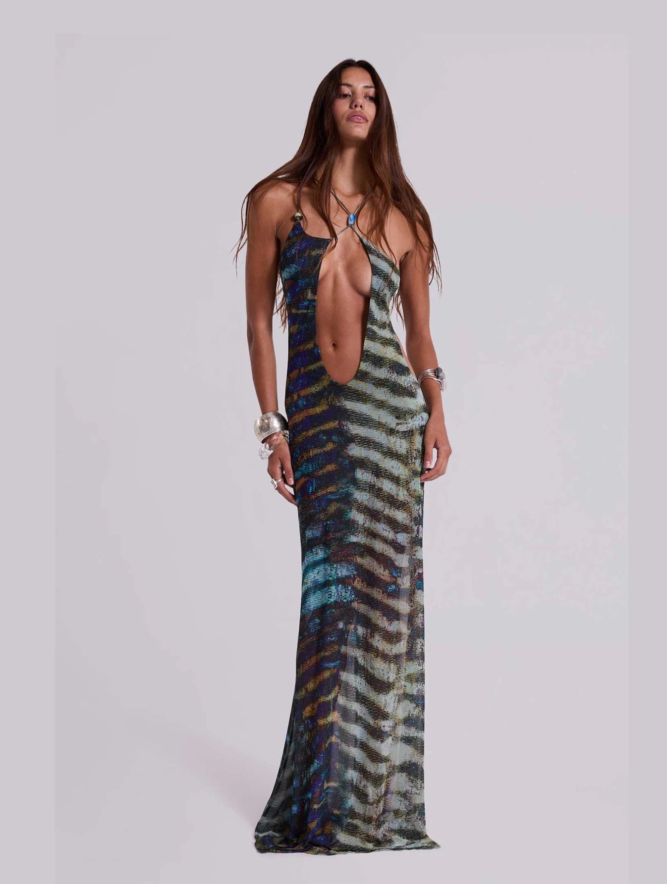 Bria - Bohemian Mirage Halter Dress