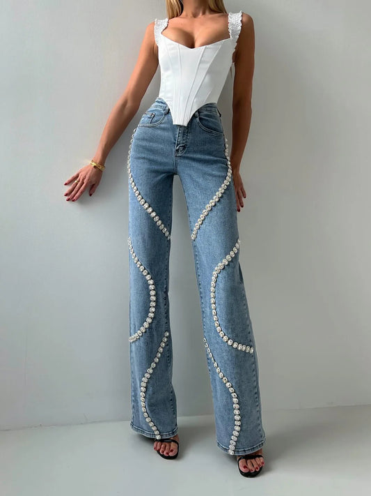 Beatrice - Glam Rhinestone Jeans